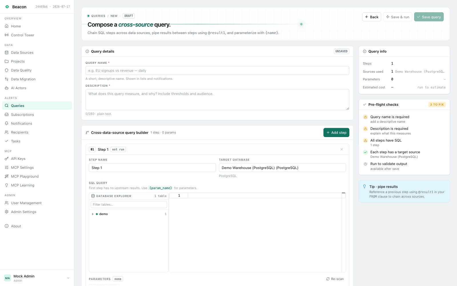 Query editor